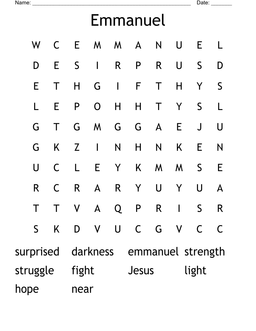 Emmanuel Word Search