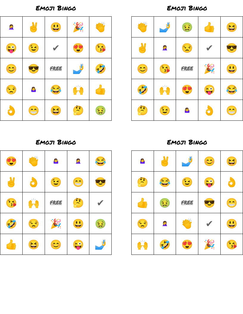 Emoji Bingo
