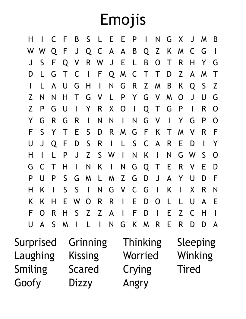 Emojis Word Search