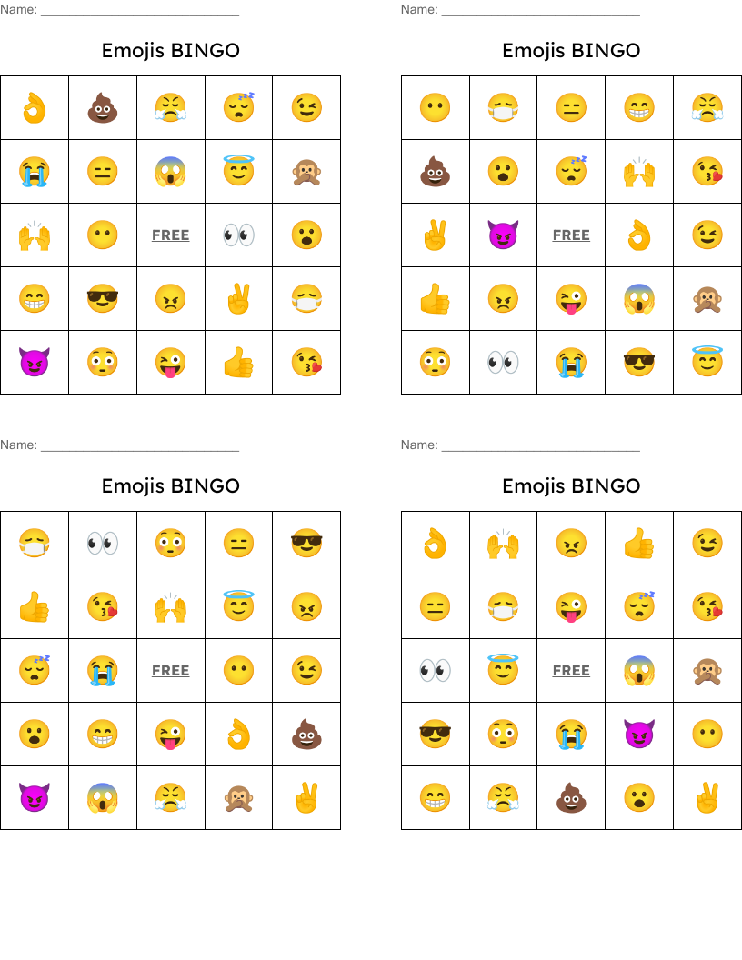 Emojis BINGO