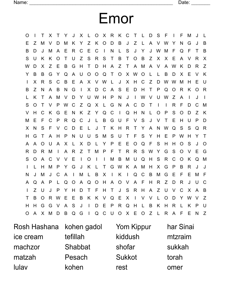 Emor Word Search