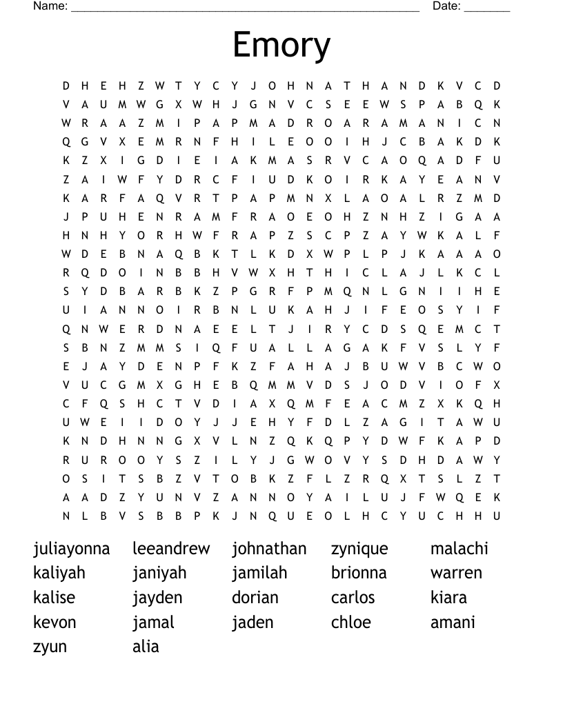 Emory Word Search