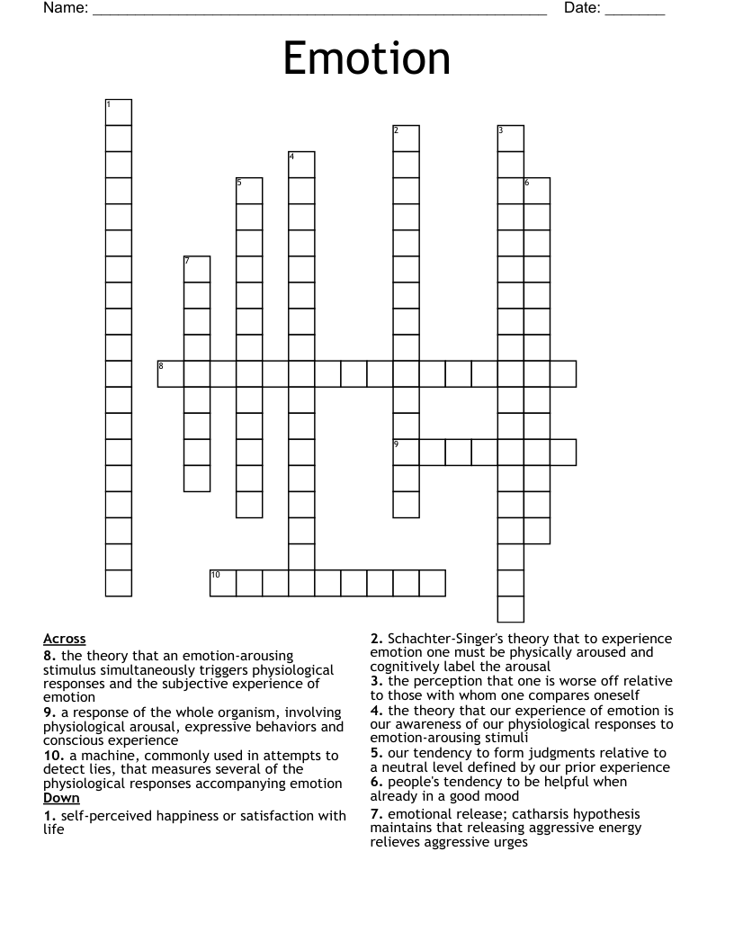 Emotion Crossword