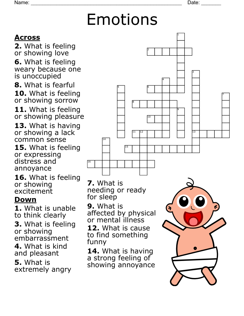 Emotions Crossword