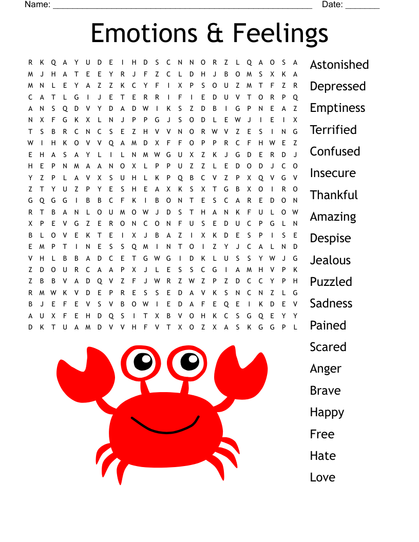 Emotions & Feelings Word Search