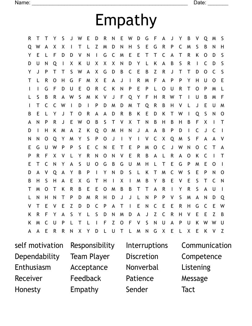 Empathy Word Search