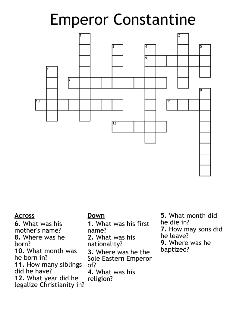 Emperor Constantine Crossword