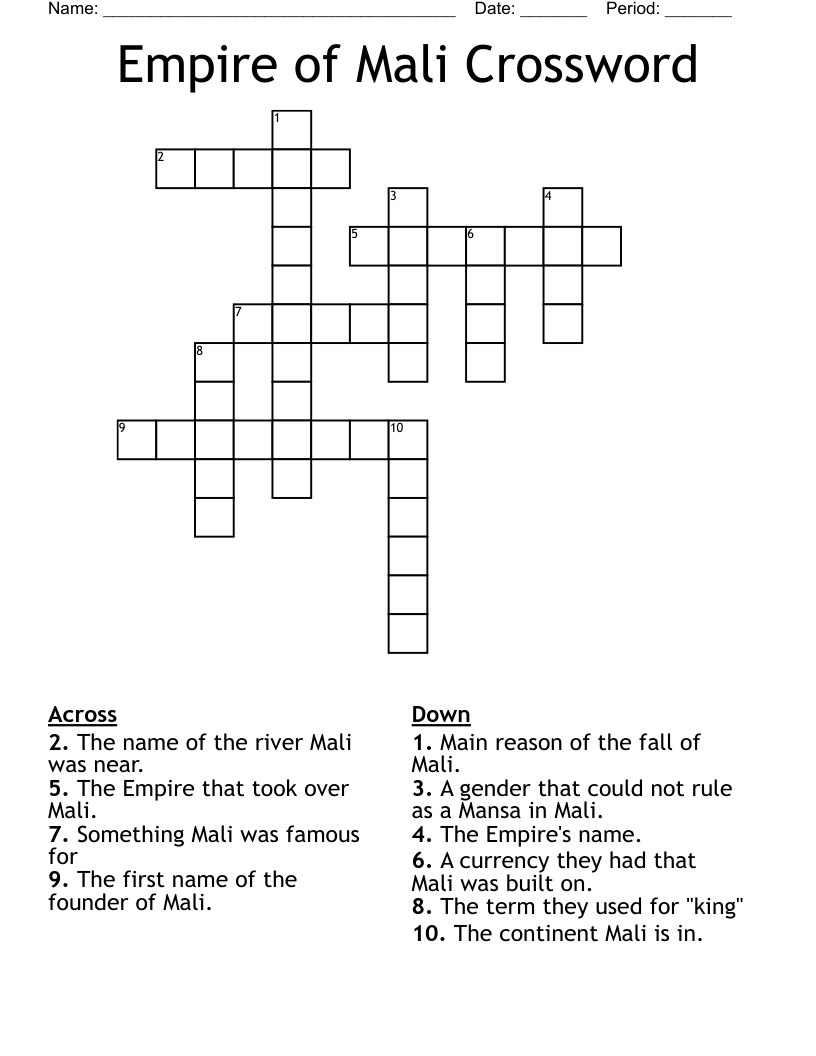 Empire of Mali Crossword