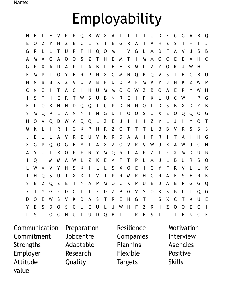 Employability Word Search