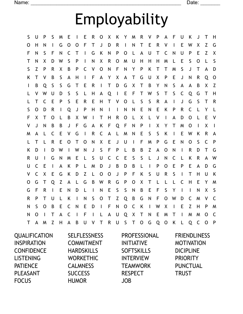 Employability Word Search