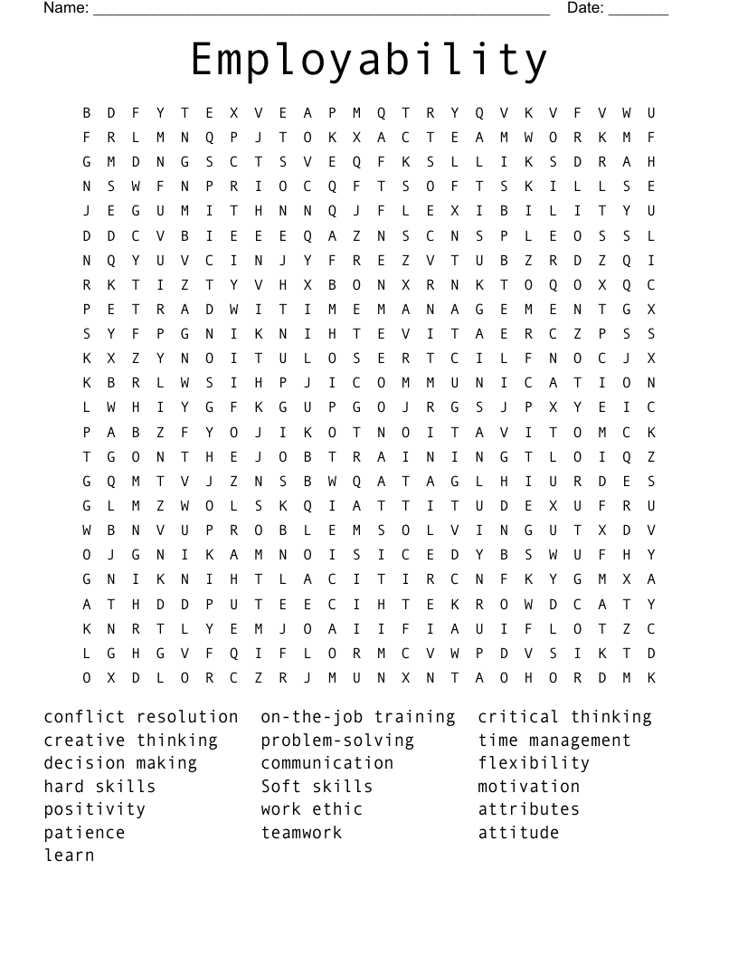 Employability Word Search