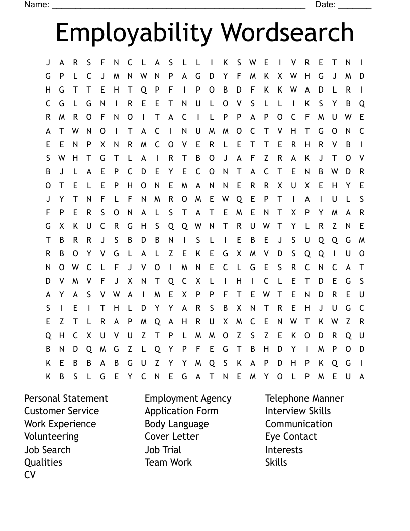 Employability Wordsearch