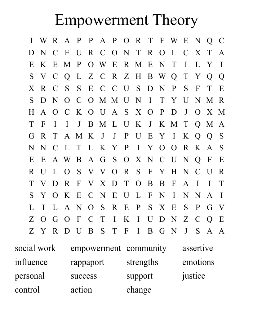 Empowerment Theory Word Search