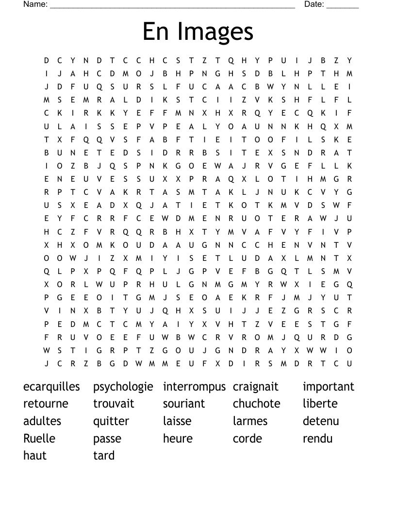 En Images Word Search