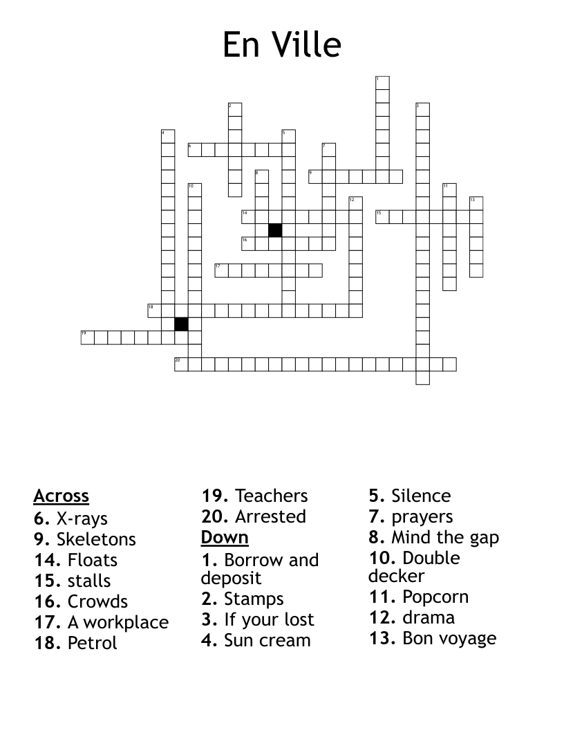 En Ville Crossword