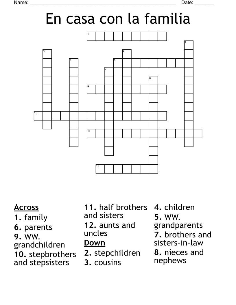 En casa con la familia Crossword