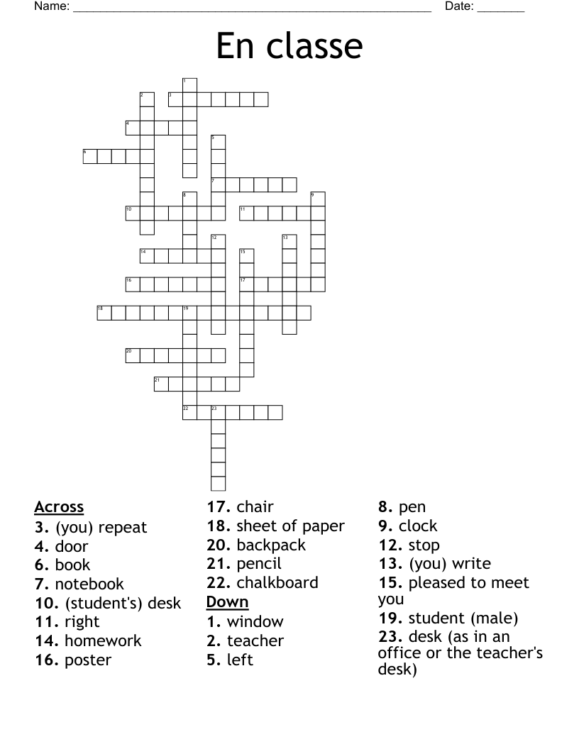 En classe Crossword