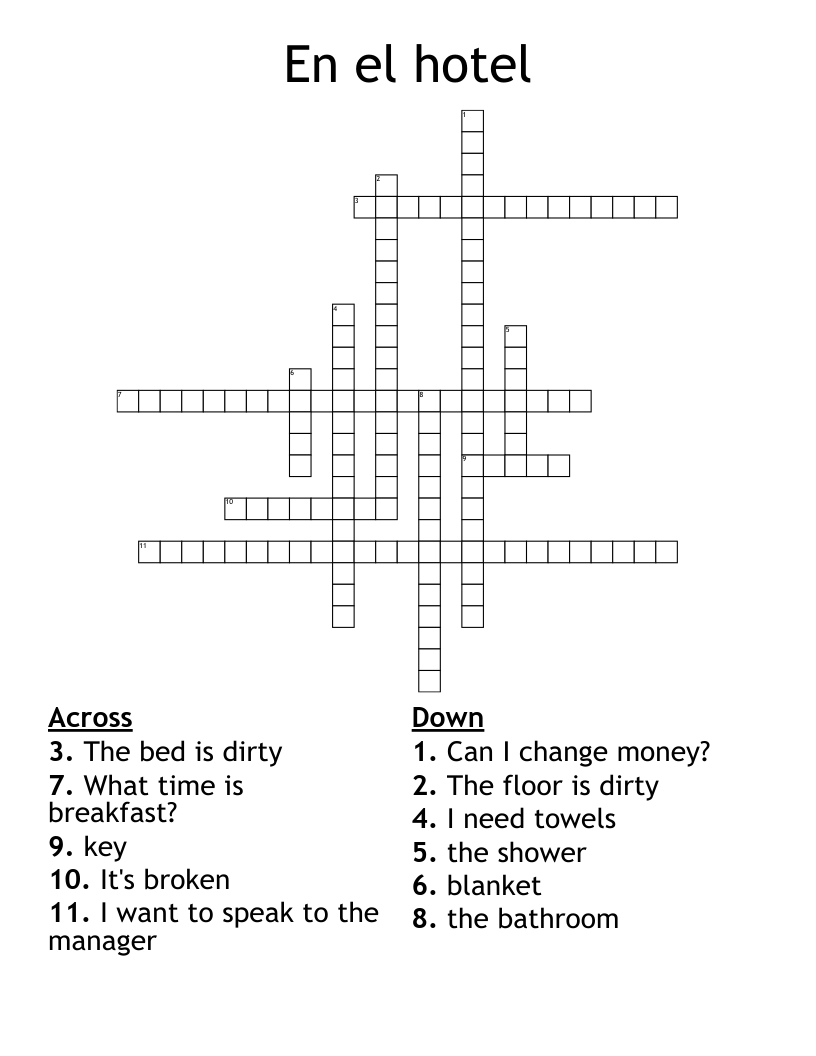 En el hotel Crossword