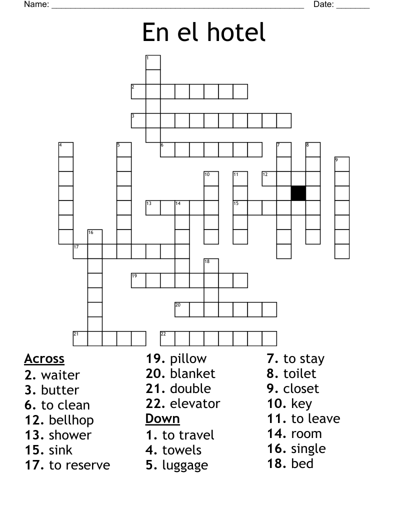 En el hotel Crossword