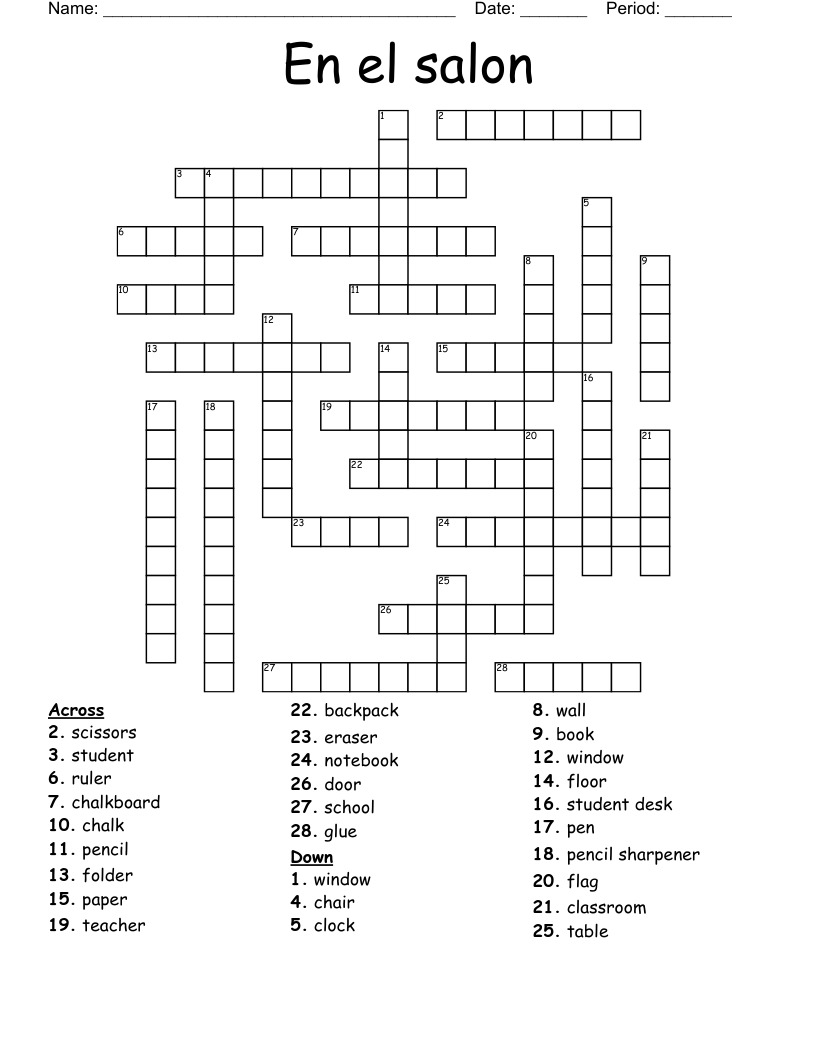 En el salon Crossword