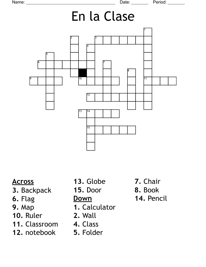 En la Clase Crossword