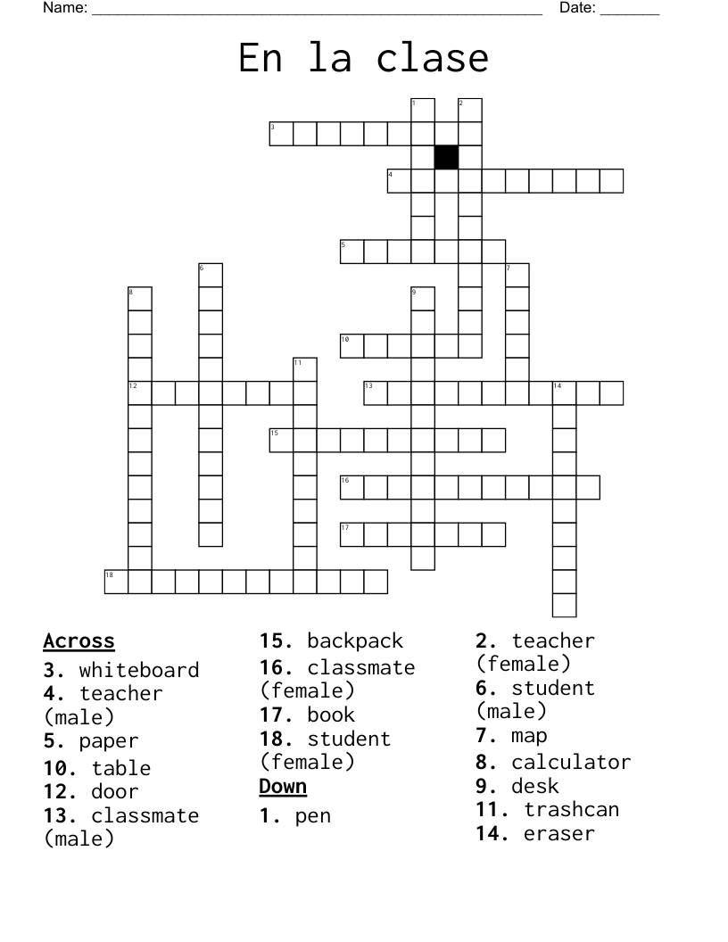 En la clase Crossword