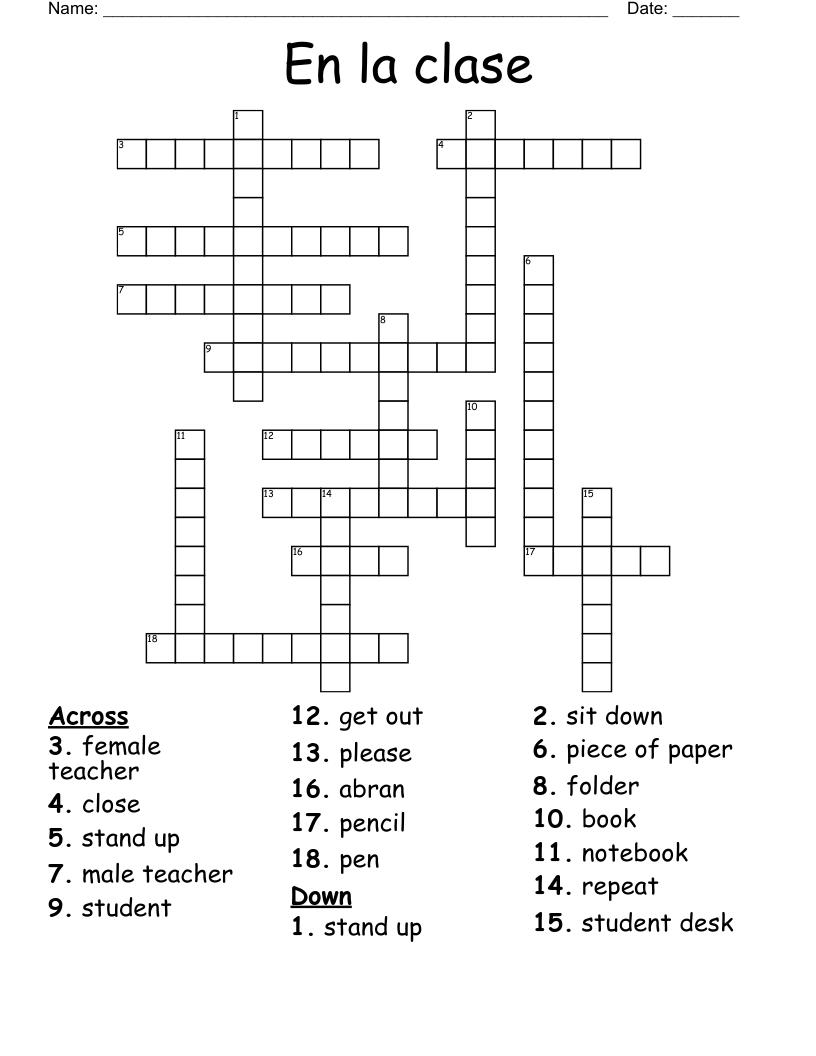 En la clase Crossword