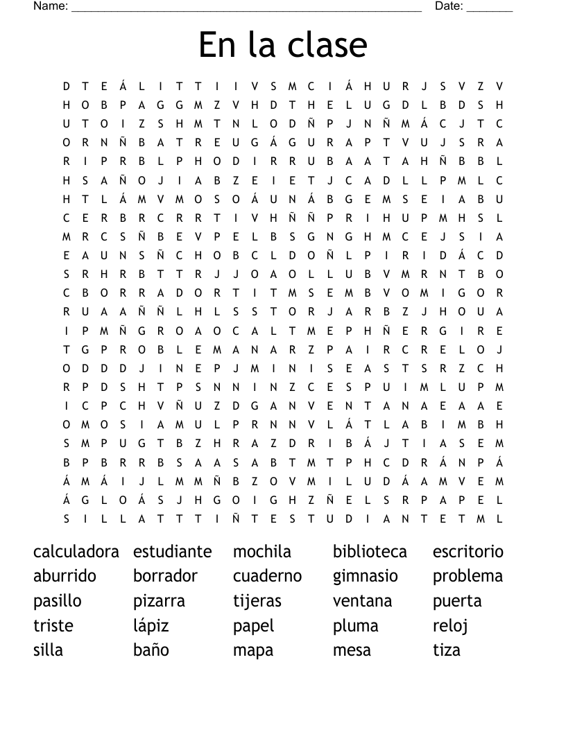 En la clase Word Search