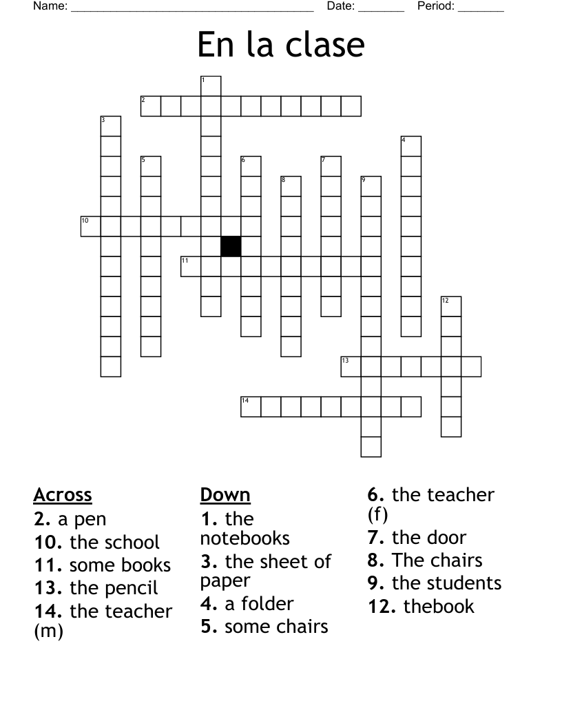 En la clase Crossword