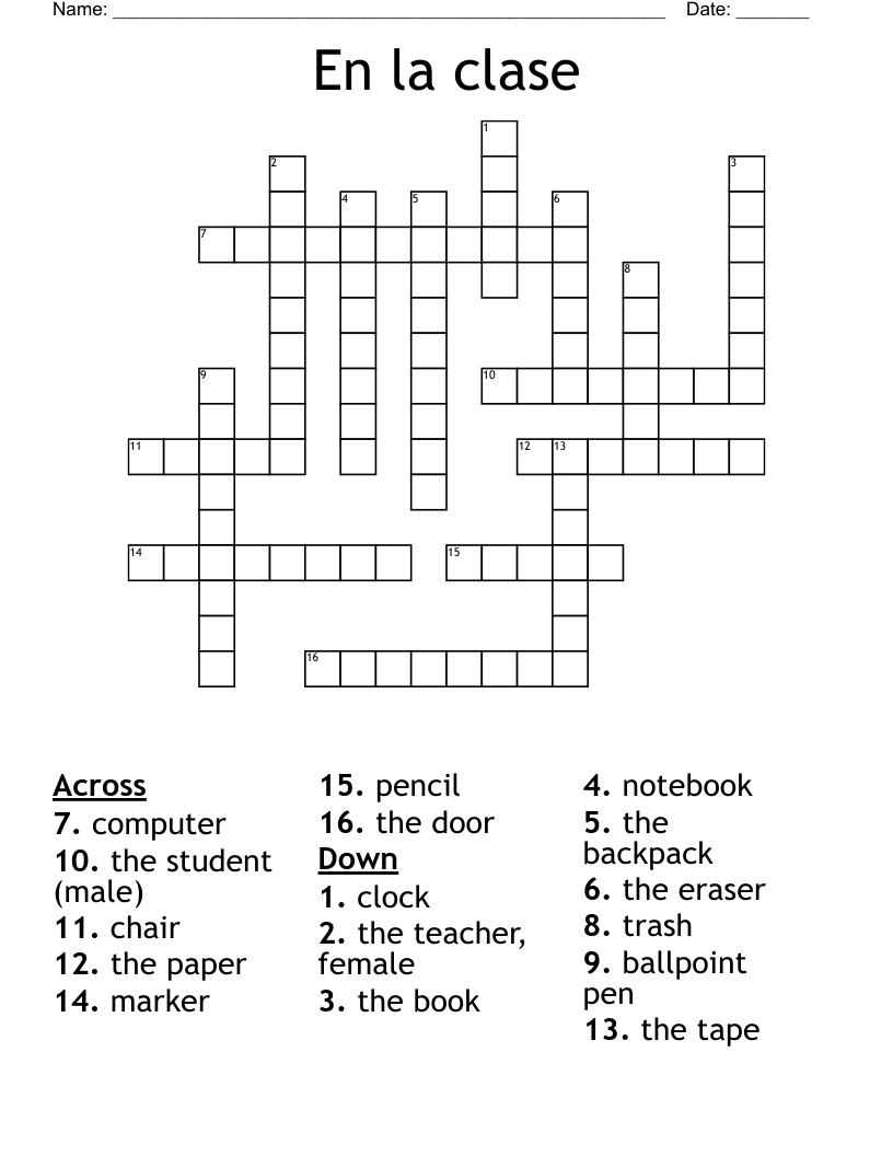 En la clase Crossword