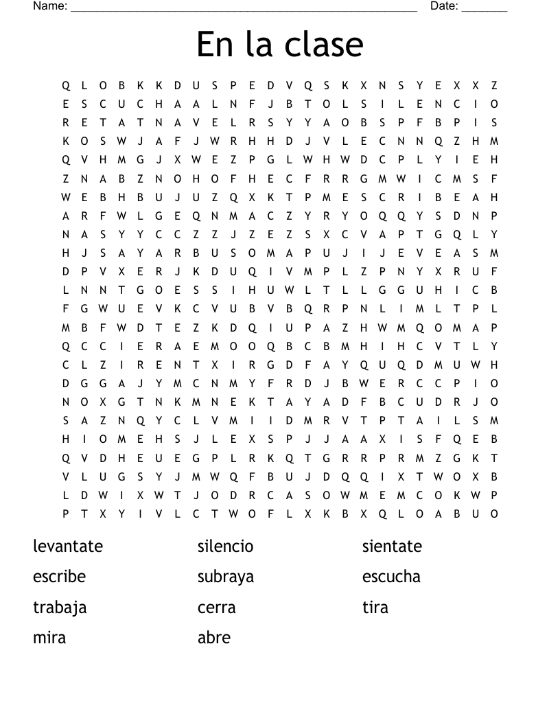 En la clase  Word Search