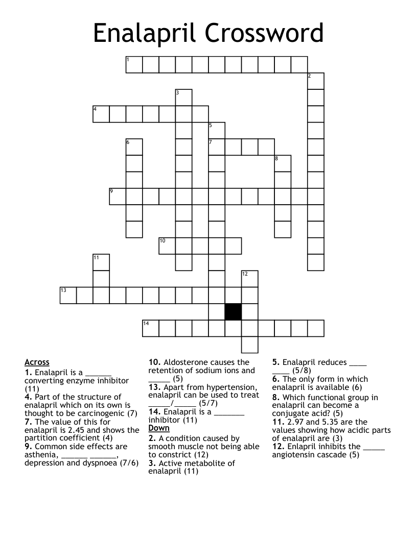 Enalapril Crossword 
