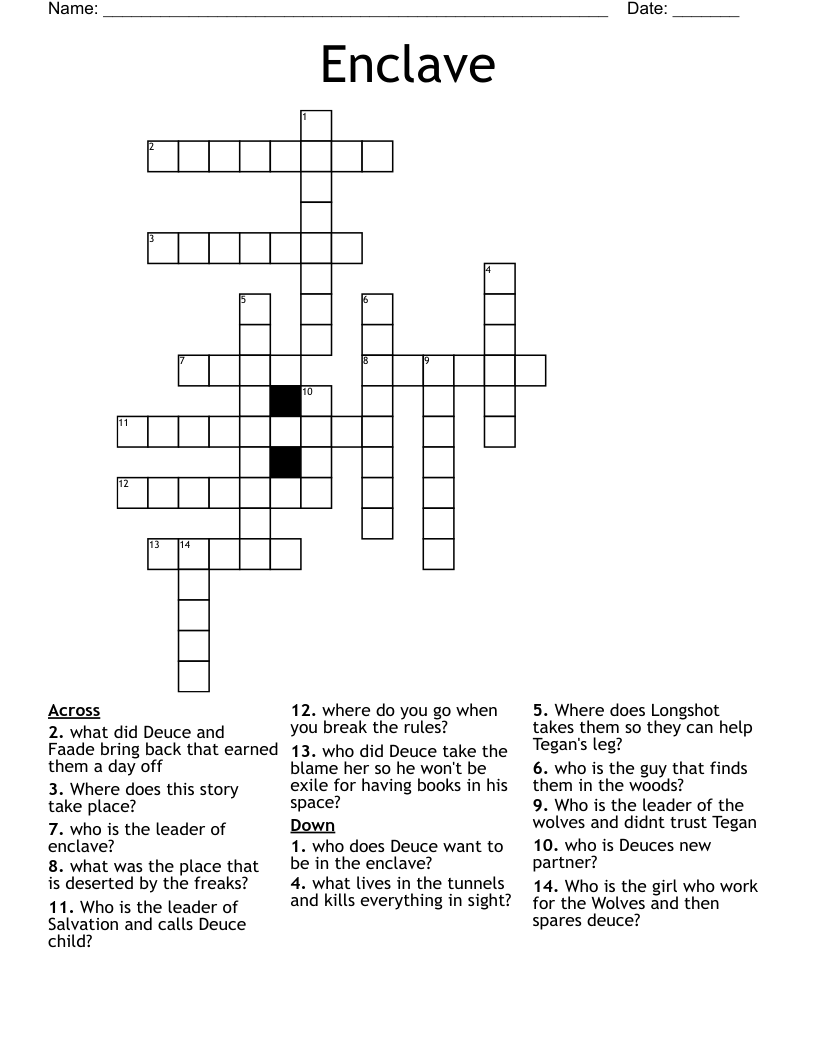 Enclave Crossword