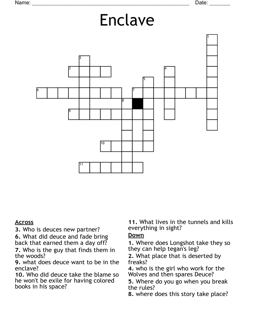 Enclave Crossword