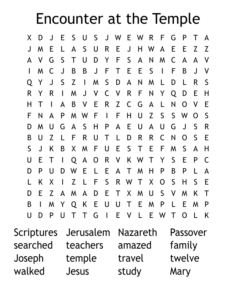 Encounter at the Temple Word Search