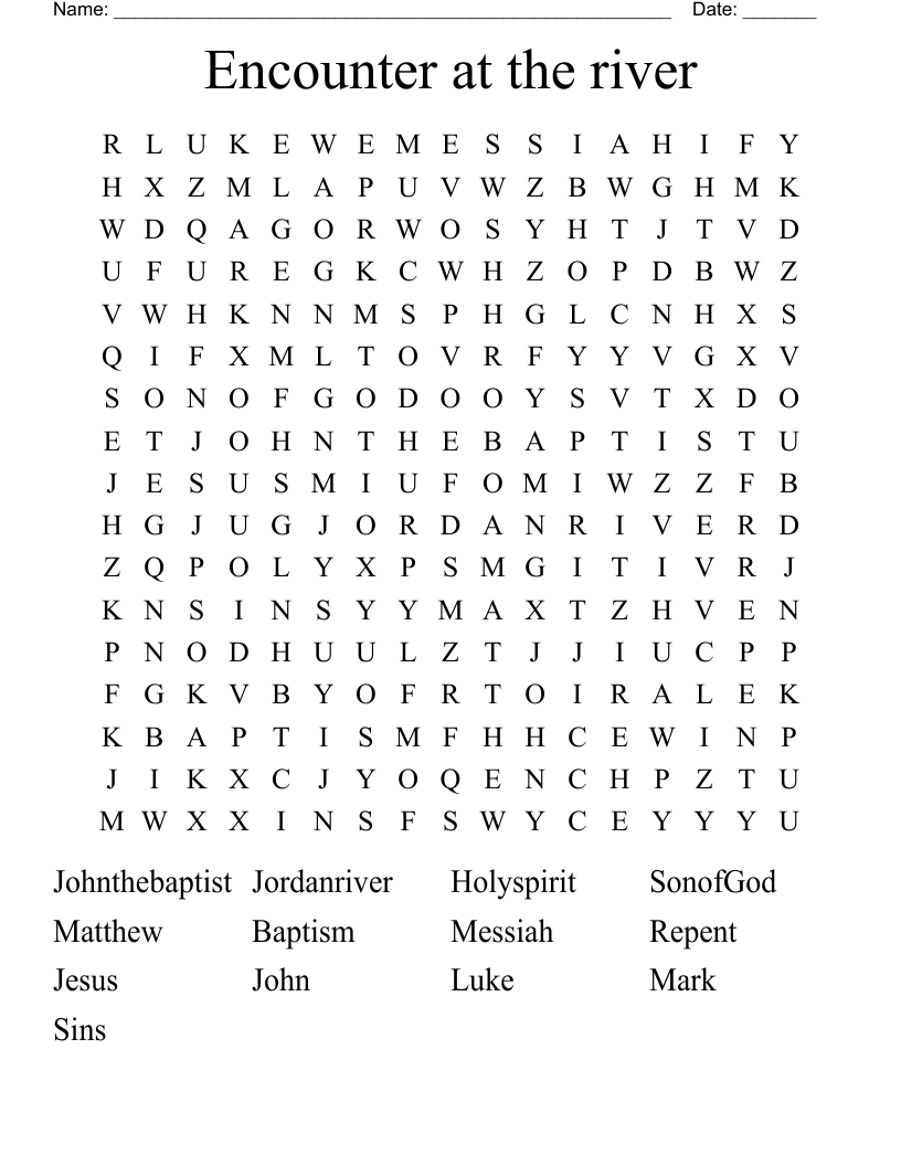 Encounter at the river Word Search