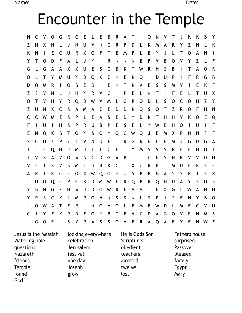 Encounter in the Temple Word Search