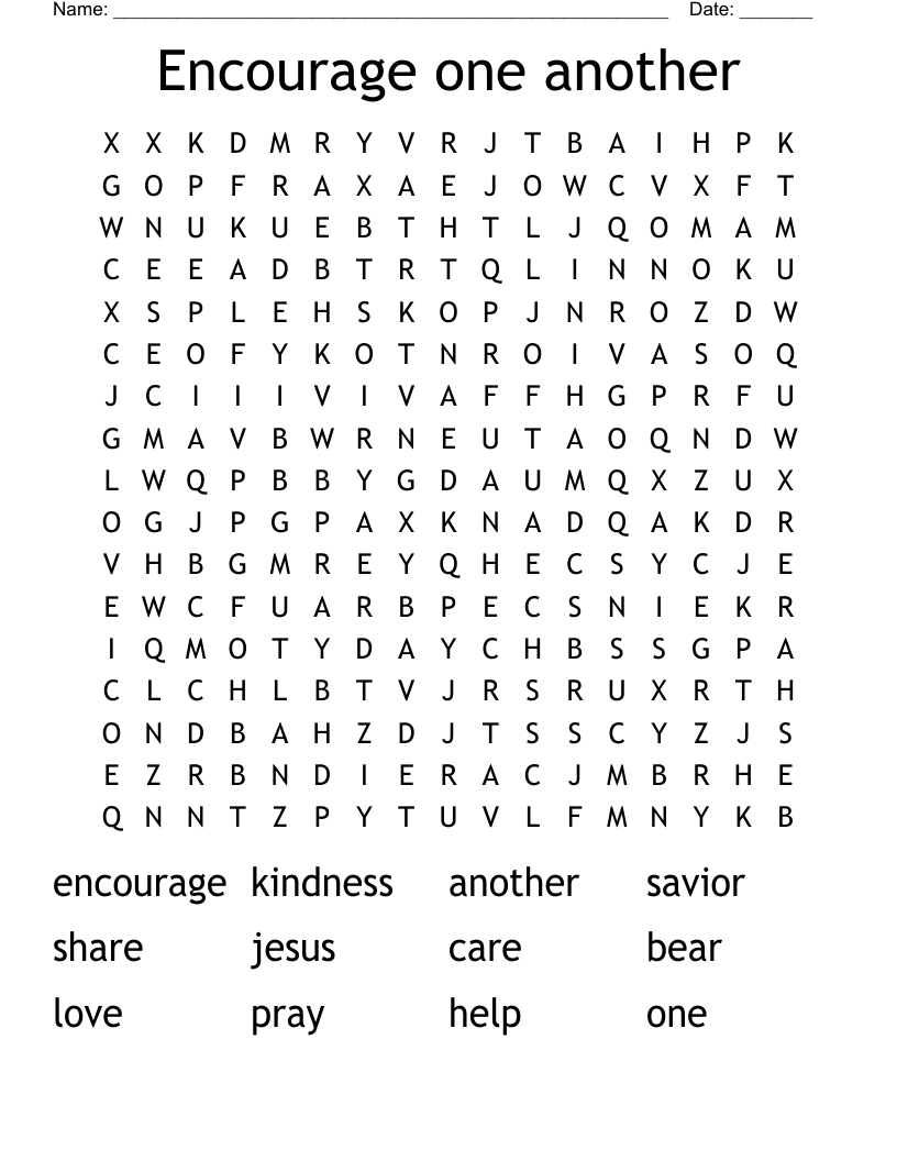 Encourage one another Word Search