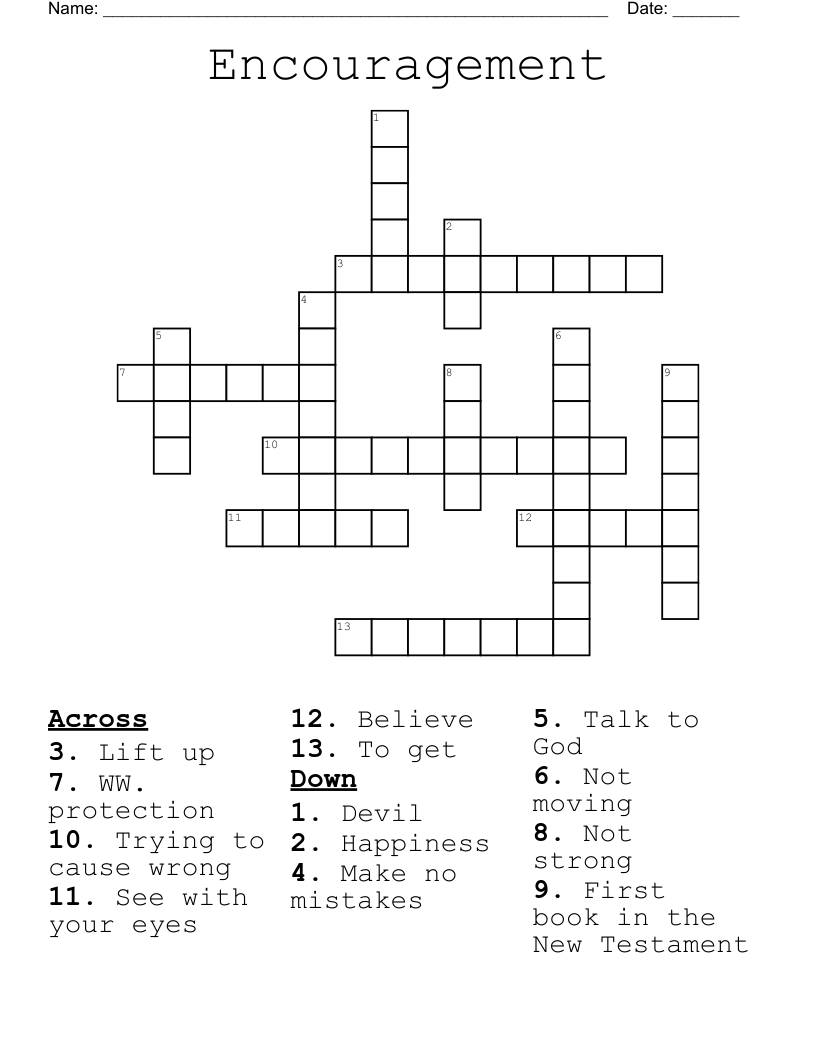 Encouragement Crossword