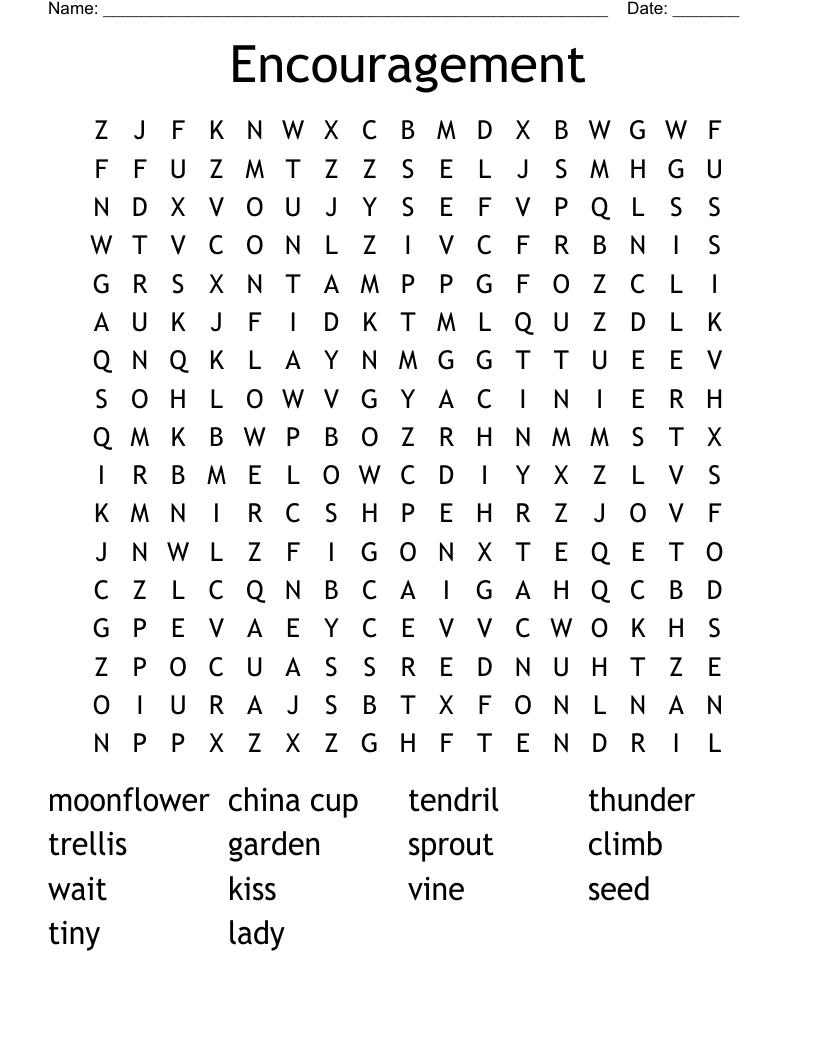 Encouragement Word Search