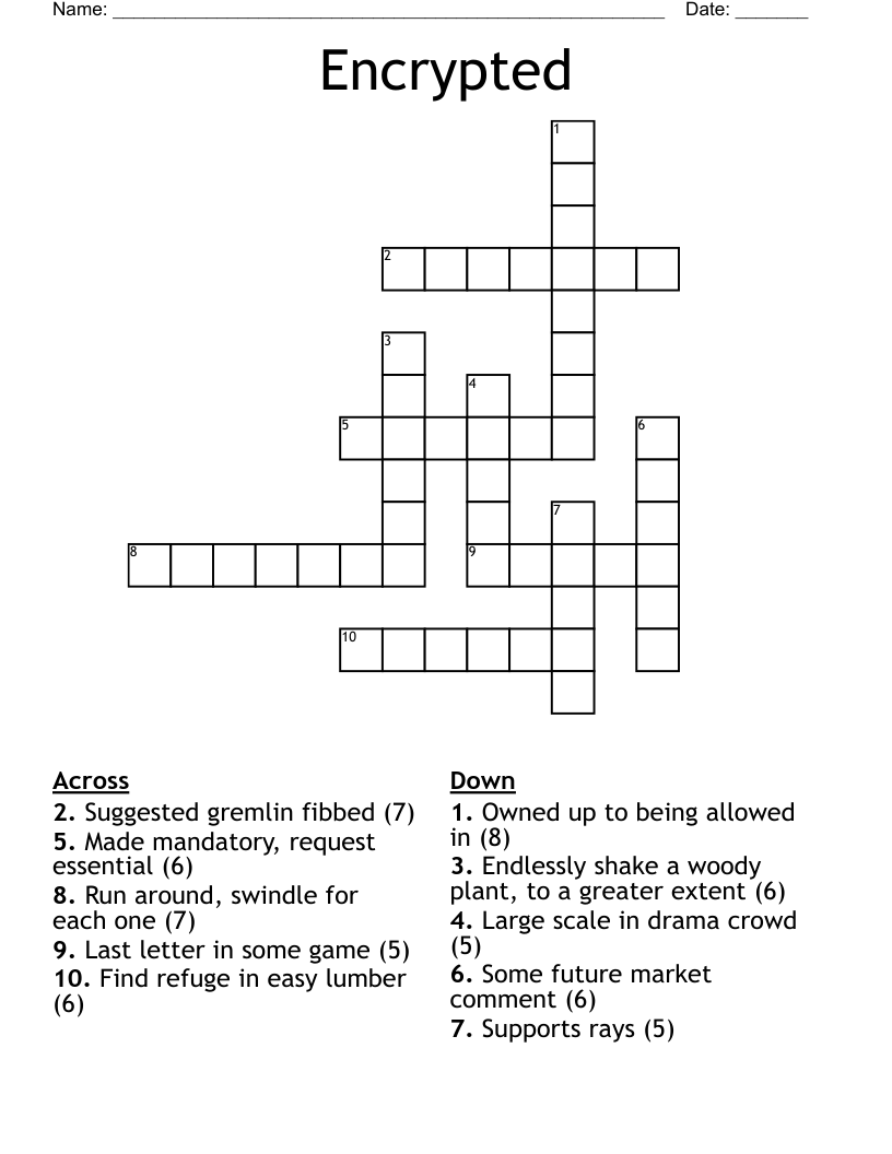 Encrypted Crossword