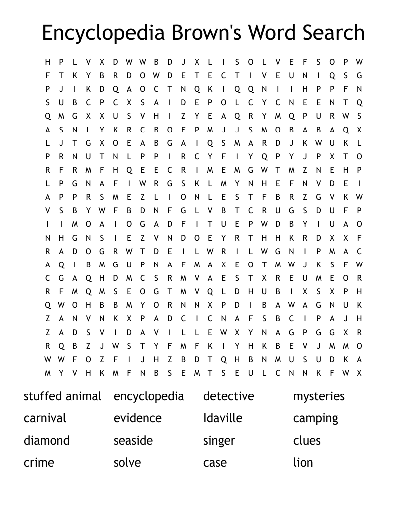 Encyclopedia Brown's Word Search