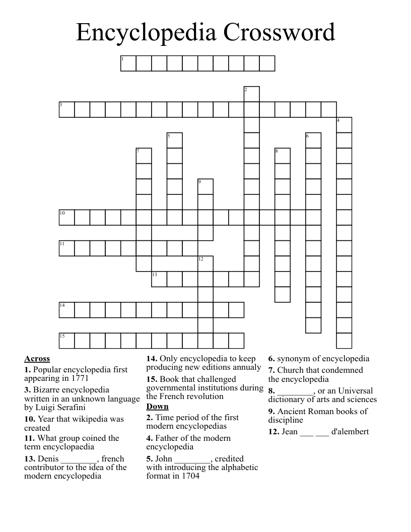 Encyclopedia Crossword