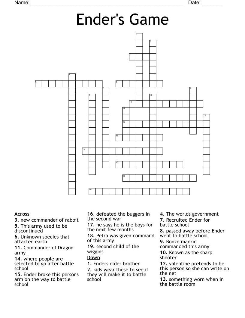 Ender's Game Crossword