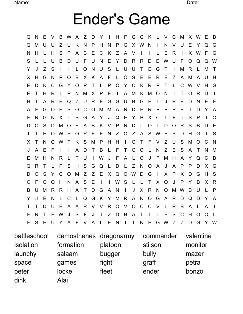 Ender's Game Word Search