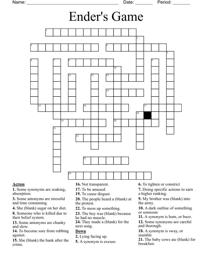 Ender's Game Crossword