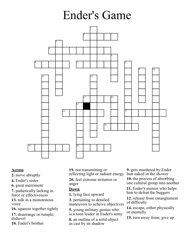 Ender's Game Crossword