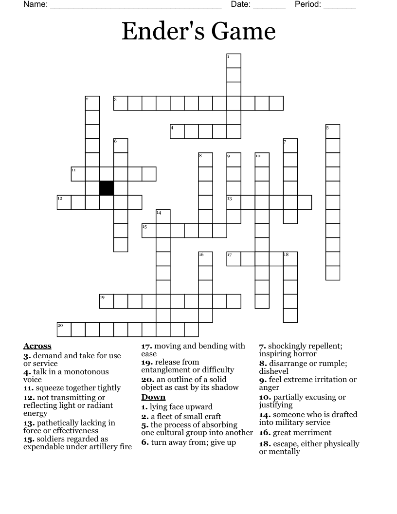 Ender's Game Crossword