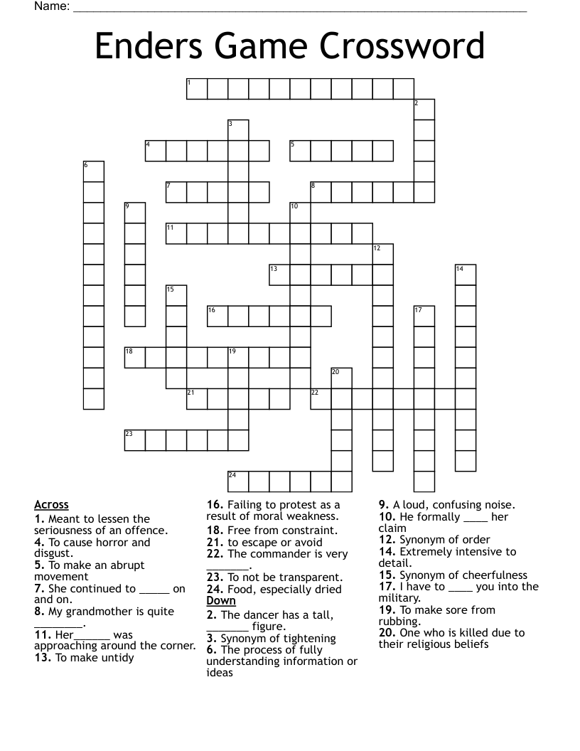 Enders Game Crossword