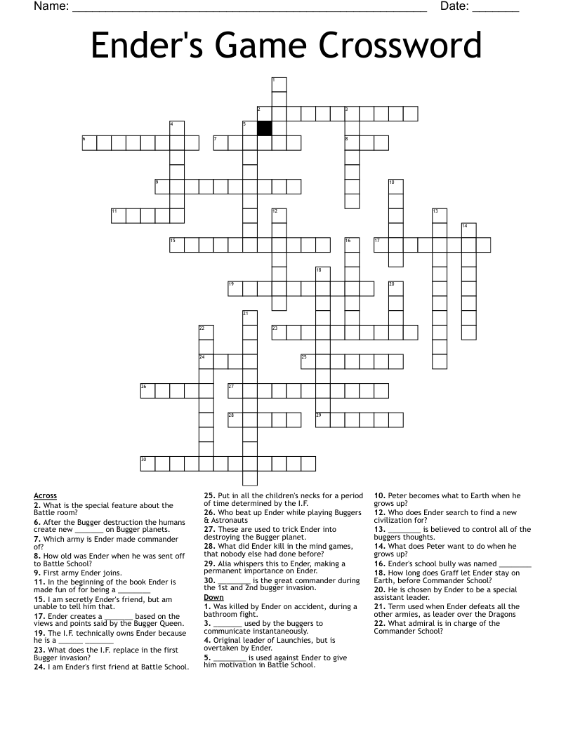 Ender's Game Crossword